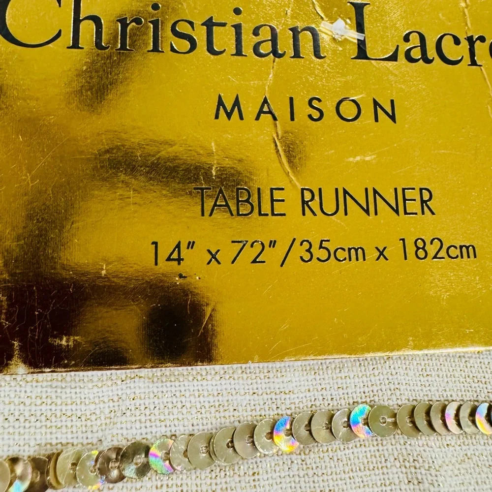 Christian‎ Lacroix Gold and Cream Sequin Table Runner